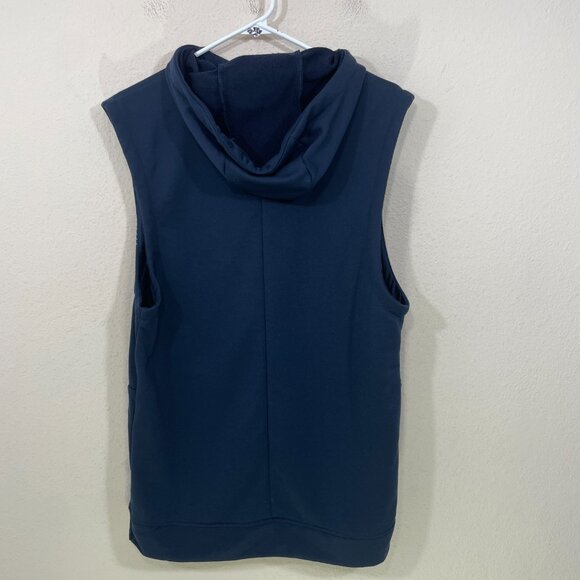 Nike Training Hoodie Men's Small Sleeveless‎ Swoosh Athletic Navy Pullover - Picture 2 of 7